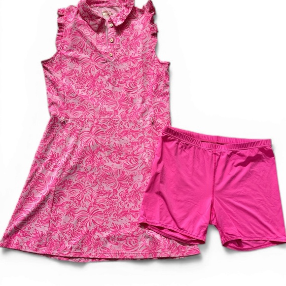 Lilly Pulitzer Dress with Short Pink Floral Mini Dress - Picture 2 of 10